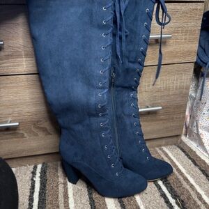 Ardene Deep Blue Over the Knee Boots